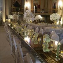 "Florence" Crystal Candelabra Centerpiece for Wedding and Event Rental